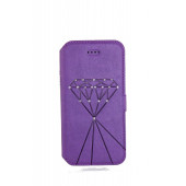 Чехол Книжка для iPhone 5/5S AVA DIAMOND (Розовый) (кожа)
