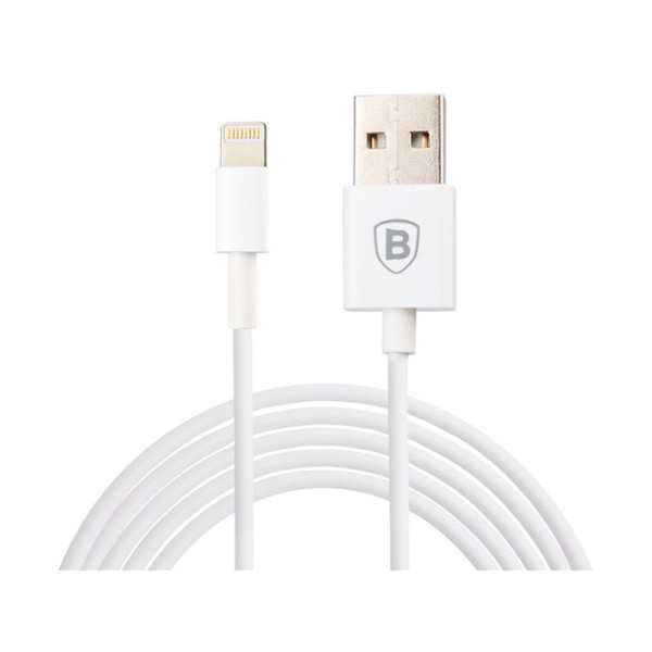 Кабель Apple Lightning BASEUS (USB 2m) (Белый) - фото Кабель Apple Lightning BASEUS (USB 2m) (Белый)