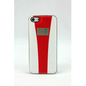 Чехол Накладка для iPhone 5/5S ASTON MARTIN RAICING HARD (белый) (Кожа)