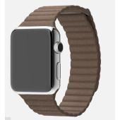 Apple Watch 42mm Stainless Steel Case with Light Brown Leather Loop (MJ422)