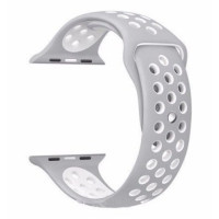 Ремінець-браслет для Apple Watch 38mm Silicone Nike Sport Band (Grey-White)