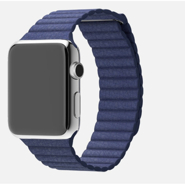 Apple Watch 42mm Stainless Steel Case with Bright Blue Leather Loop (MJ462) - фото Apple Watch 42mm Stainless Steel Case with Bright Blue Leather Loop (MJ462)