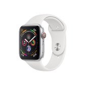 Apple Watch Series 4 GPS + LTE 44mm Aluminum Case w. White Sport B. (MTUU2)