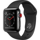 Apple Watch Series 3 GPS + Cellular 38mm Space Black Stainless Steel w. Black Sport B. (MQJW2)