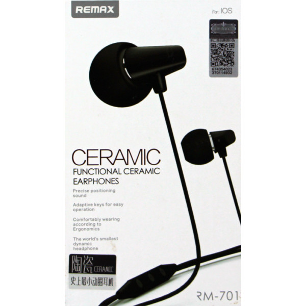 Наушники с микрофоном REMAX CERAMIC (Черный)