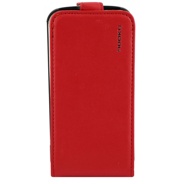 Чехол Флип для iPhone 4/4S NUOKU CRADLE (Красный) (Преcсованая кожа)