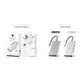 Перехідник WiWU HUB Type-C 10-in-1 A10VH (Silver)