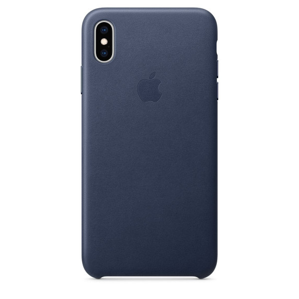 Чехол Накладка для iPhone Xs Max Apple Leather Case (Midnight Blue)
