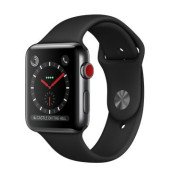 Apple Watch Series 3 GPS + Cellular 42mm Space Black Stainless Steel w. Black Sport B. (MQM02)