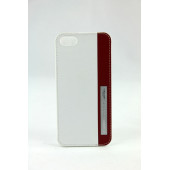 Чехол Накладка для iPhone 5/5S ASTON MARTIN SMART APPL BACK15(белый) (Кожа)