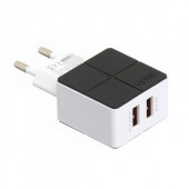 Мережевий зарядний пристрій Vidvie PLE204 2USB 2.4 A Fast (black) +cable