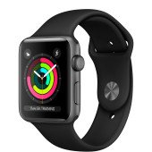 Apple Watch Series 3 GPS 42mm Space Gray Aluminum Case with Black Sport Band (MQL12)