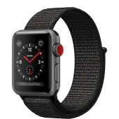 Apple Watch Series 3 GPS + Cellular 38mm Space Gray Aluminum Case with Black Sport Loop (MRQE2)