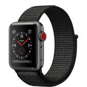 Apple Watch Series 3 GPS + Cellular 38mm Space Gray Aluminum Case with Black Sport Loop (MRQE2)