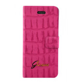 Чехол Книжка для iPhone 5/5S GUESS Crocodile (розовый) (кожа)