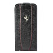 Чехол Флип для iPhone 5/5S FERRARI Modena (черный) (кожа)