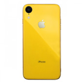 Чехол накладка iPhone Xr  Glass Silicone Case Logo (yellow)