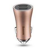 Автомобільний зарядний пристрій Baseus Golden Contactor Dual U Intelligent 2.4 A (Brown)