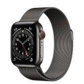 Apple Watch Series 6 GPS + Cellular 40mm Graphite Stainless Steel Case w. Graphite Milanese L. (MG2U3)