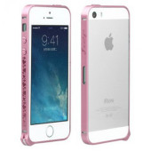 Бампер для iPhone 5/5S IBacks Essence Cameo Heart (Розовый) (Алюминий)