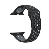 Ремешок-браслет для Apple Watch 38mm Silicone Nike Sport Band (anthracite black)