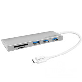 Перехідник Promate syncHub-C3 USB 3.0/TF/SD (Silver)