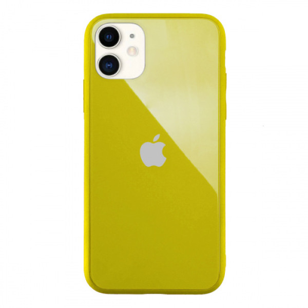 Чехол Накладка для iPhone 11 Glass Pastel color Logo (yellow)