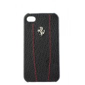 Чехол Накладка для iPhone 4/4S FERRARI Modena (черный) (кожа)