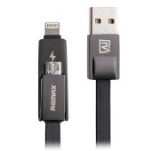 Кабель Apple Lightning Remax Strive 2 in 1 Cable RC-042 (1m) (Черный)