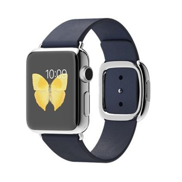 Apple Watch 38mm Stailnless Steel Case with Midnight Blue Modern Buckle (MJ352) - фото Apple Watch 38mm Stailnless Steel Case with Midnight Blue Modern Buckle (MJ352)