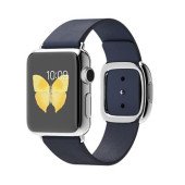 Apple Watch 38mm Stailnless Steel Case with Midnight Blue Modern Buckle (MJ352)