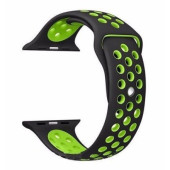 Ремешок-браслет для Apple Watch 42mm Silicone Nike Sport Band (Black-Volt)