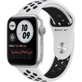 Apple Watch Nike Series 6 GPS 44mm Silver Aluminum Case w. Pure Platinum/Black Nike Sport B. (MG293)