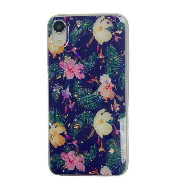 Чехол накладка iPhone Xr  Magic Flower (dark blue)