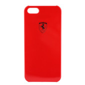 Чехол Накладка для iPhone 5/5S FERRARI Scuderia (красный) (пластик)