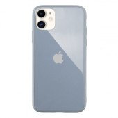 Чехол Накладка для iPhone 11 Glass Pastel color Logo (mist blue)