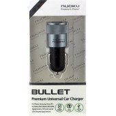 Автомобільне З/У NUOKU BULLET 2*USB(A 2.1) для iPhone/iPod/iPad (Чорний)
