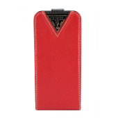 Чохол Фліп для iPhone 5/5S GUESS (червоний) (шкіра)