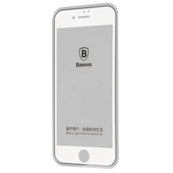 Защитое стекло Baseus 0.2 mm Silk Screen Printed iPhone 7 Plus (Белый)