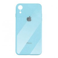 Чохол накладка iPhone Xr Glass Plastic Case Logo (blue)