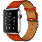 Apple Watch Series 2 Hermes 38mm Stainless Steel Case with Fauve Barenia Leather Double Tour (MNQ92)