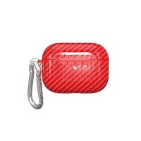 Чохол для AirPods Pro Silicone Carbon (red)