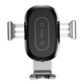 Авто-тримач з бездротовою зарядкою Baseus Wireless Charger 10W Gravity Holder (silver)