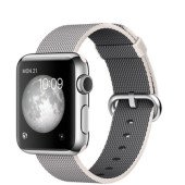 Apple Watch 38mm Stainless Steel Case with Pearl Woven Nylon (MMFH2)
