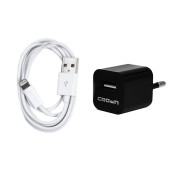 Мережевий зарядний пристрій + USB Lightning кабель Crown CMWC-9243