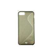 Чехол Накладка для iPhone 5/5S BK (серый) (силикон)