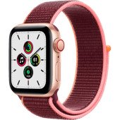 Apple Watch SE GPS + Cellular 40mm Gold Aluminum Case with Plum Sport L. (MYEC2, MYEJ2)