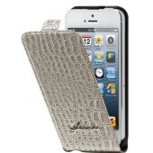 Чехол Флип для iPhone 5/5S GUESS (серый) (прессованая кожа)