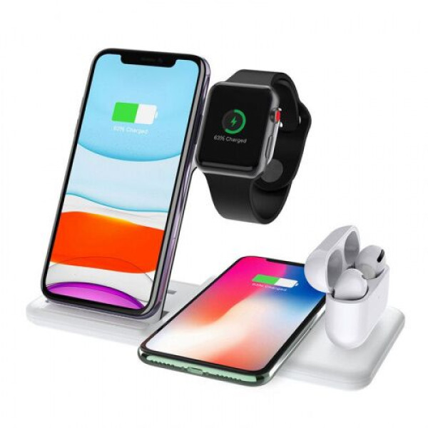 Бездротове зарядний пристрій Smart 4in1 Fast 15W (white) - фото Бездротове зарядний пристрій Smart 4in1 Fast 15W (white)