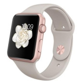 Apple Watch 42mm Rose Gold Aluminum Case with Stone Sport Band (MLC62)